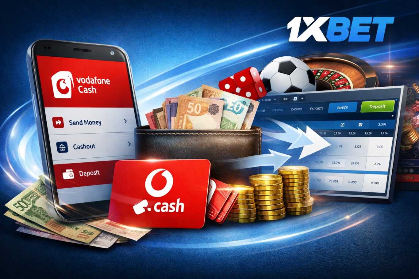 how to deposit in 1xBet using Vodafone Cash in Ghana